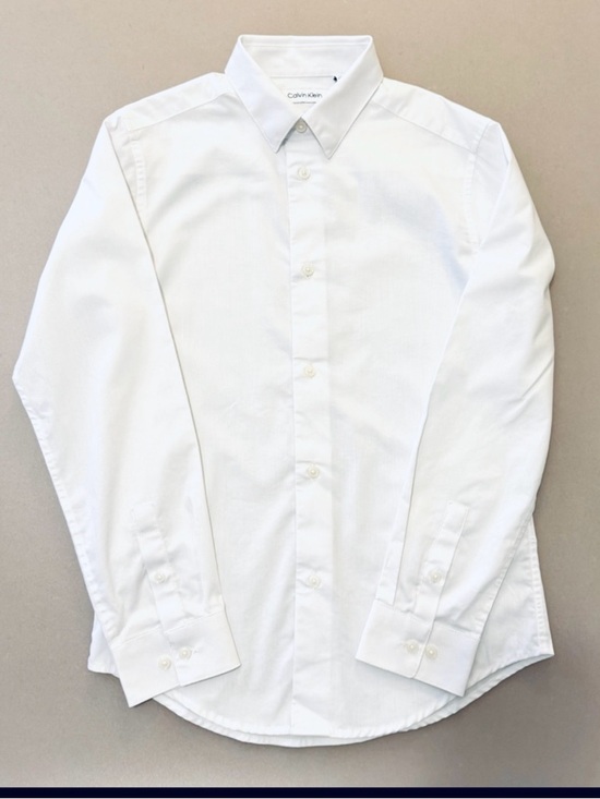 Calvin Klein White Button Down Slim Fit + Stretch Shirt - Picture 2 of 6